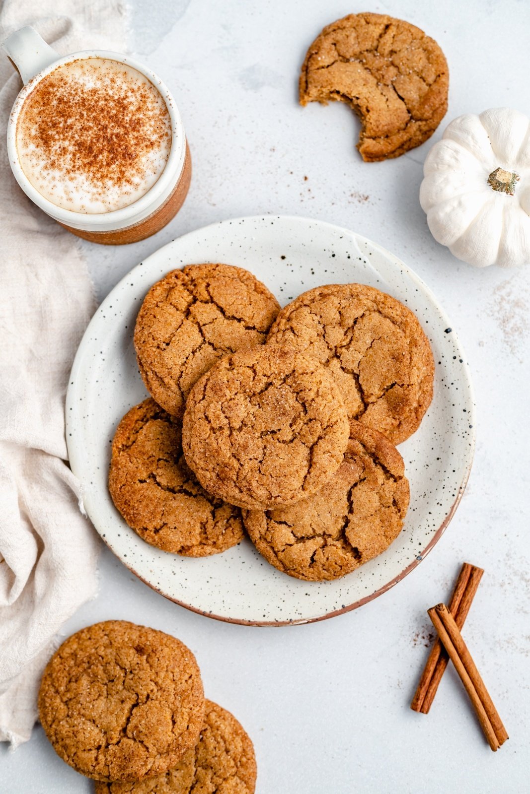 pumpkin snickerdoodles on a plate